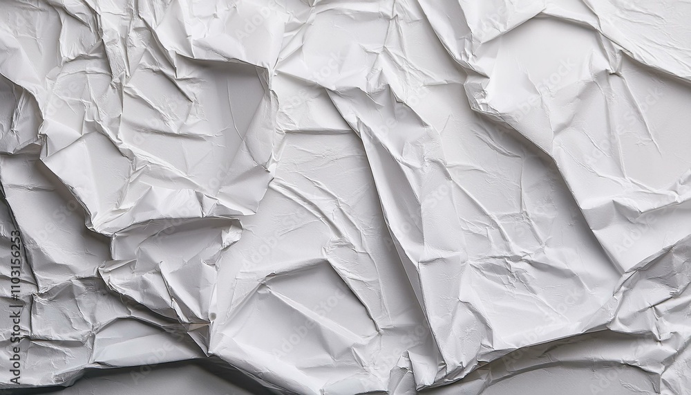 Obraz premium The texture of white paper is crumpled. Background for various purposes.