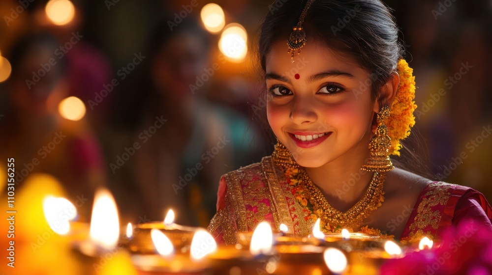 Celebrating Diwali, with oil lamps and the vibrant festival of lights Celebrating Diwali, with oil lamps and the vibrant festival of lights