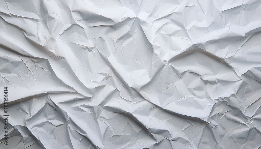 Fototapeta premium The texture of white paper is crumpled. Background for various purposes.