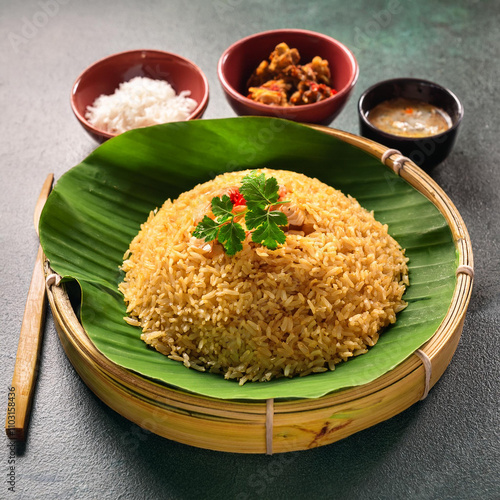 masale rice with bowl  image  photo