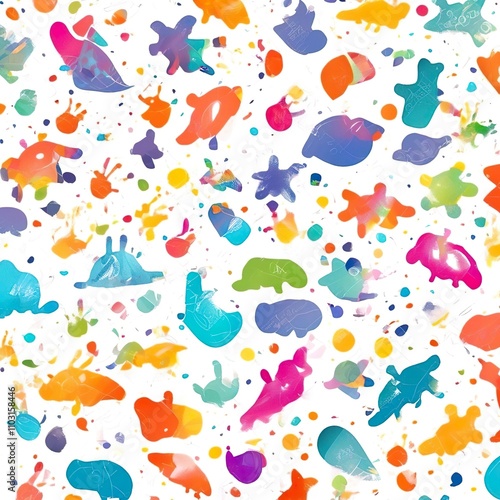 seamless pattern with sea animals