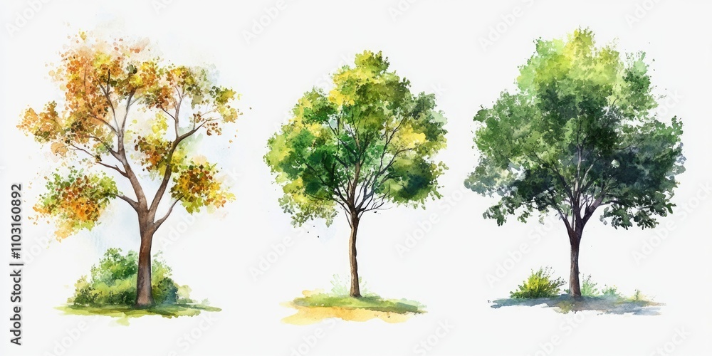 Obraz premium Watercolor Trees