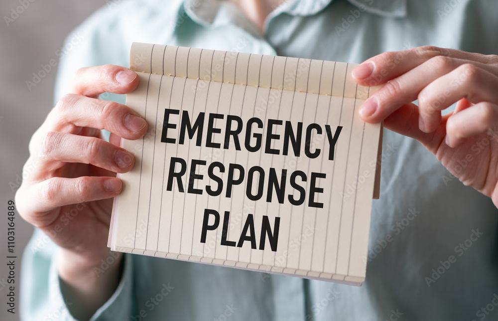 Emergency response plan on the business photo using the text Emergency response plan on the business photo using the text