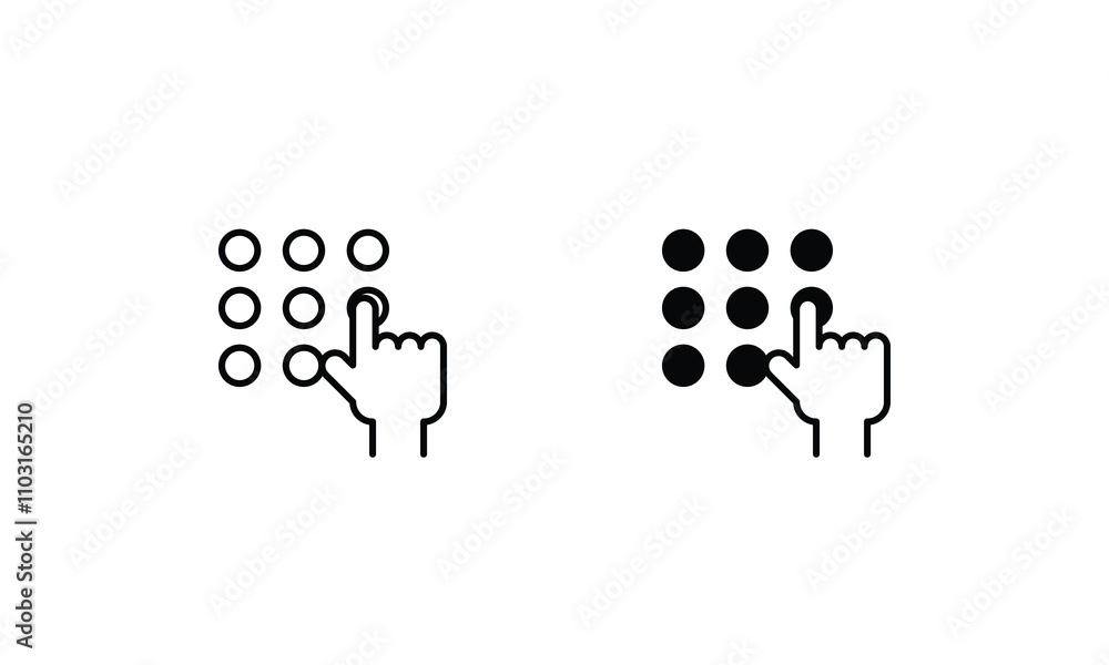 Pin Pasword icons set vector stock illustration Pin Pasword icons set vector stock illustration