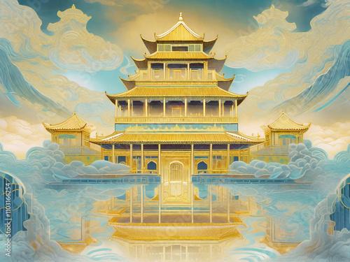 chinese temple in the morning