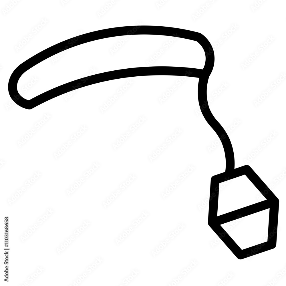 Farm Gardening Sickle Line Icon