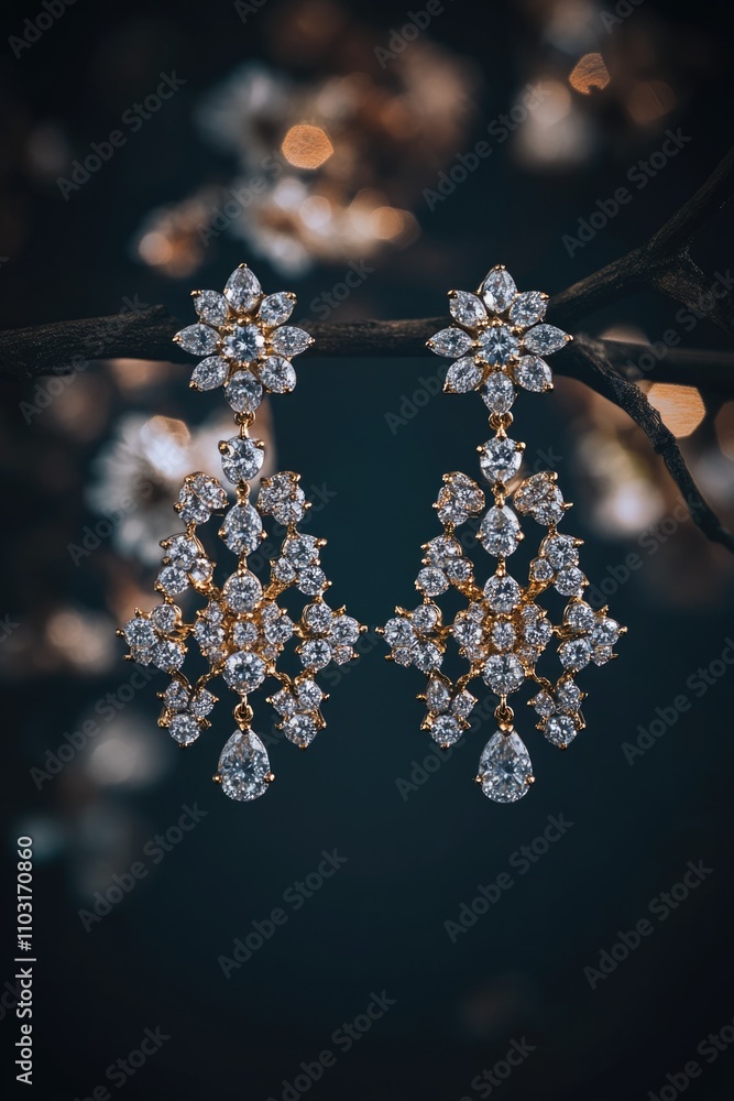 Earrings on Tree Branch