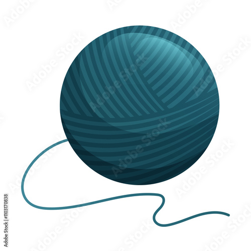 Skein of yarn. Vector illustration of skein of wool yarn white background. Hobby craft and handmade concept.