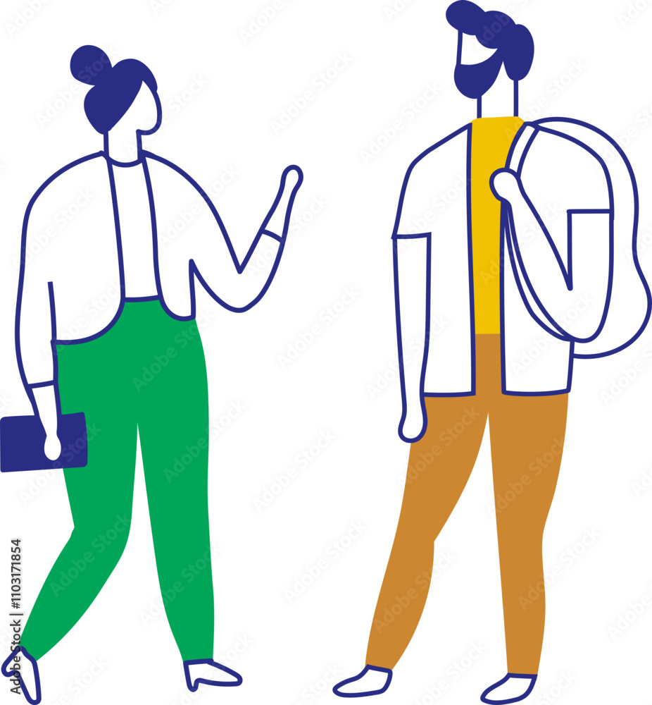 Stylized vector line style couple silhouette isolated. Human body Stylized vector line style couple silhouette isolated. Human body