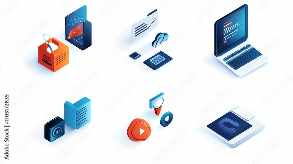 Digital icons representing information technology services; versatile graphics for tech, business, and network solutions. Digital icons representing information technology services; versatile graphics for tech, business, and network solutions.
