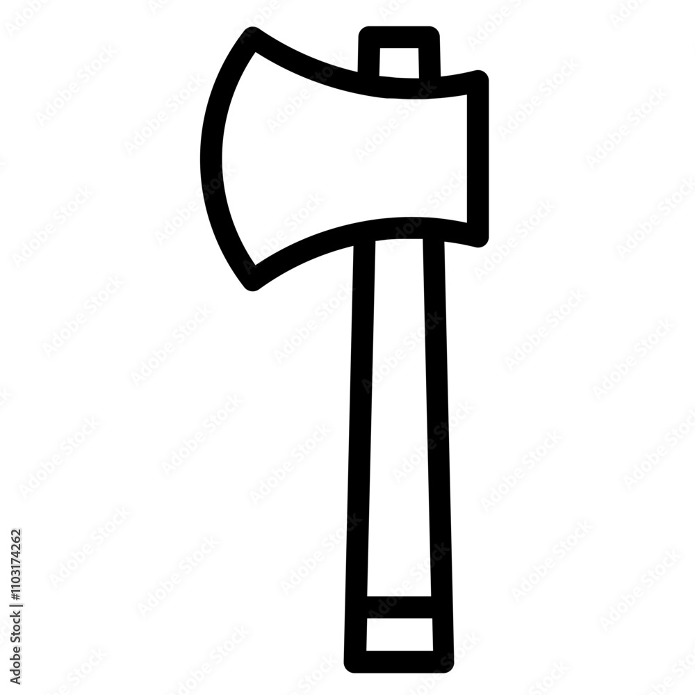 Fototapeta premium Axe Build Tool Line Icon
