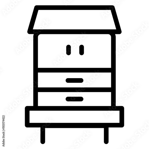 Bedside Furniture Home Line Icon