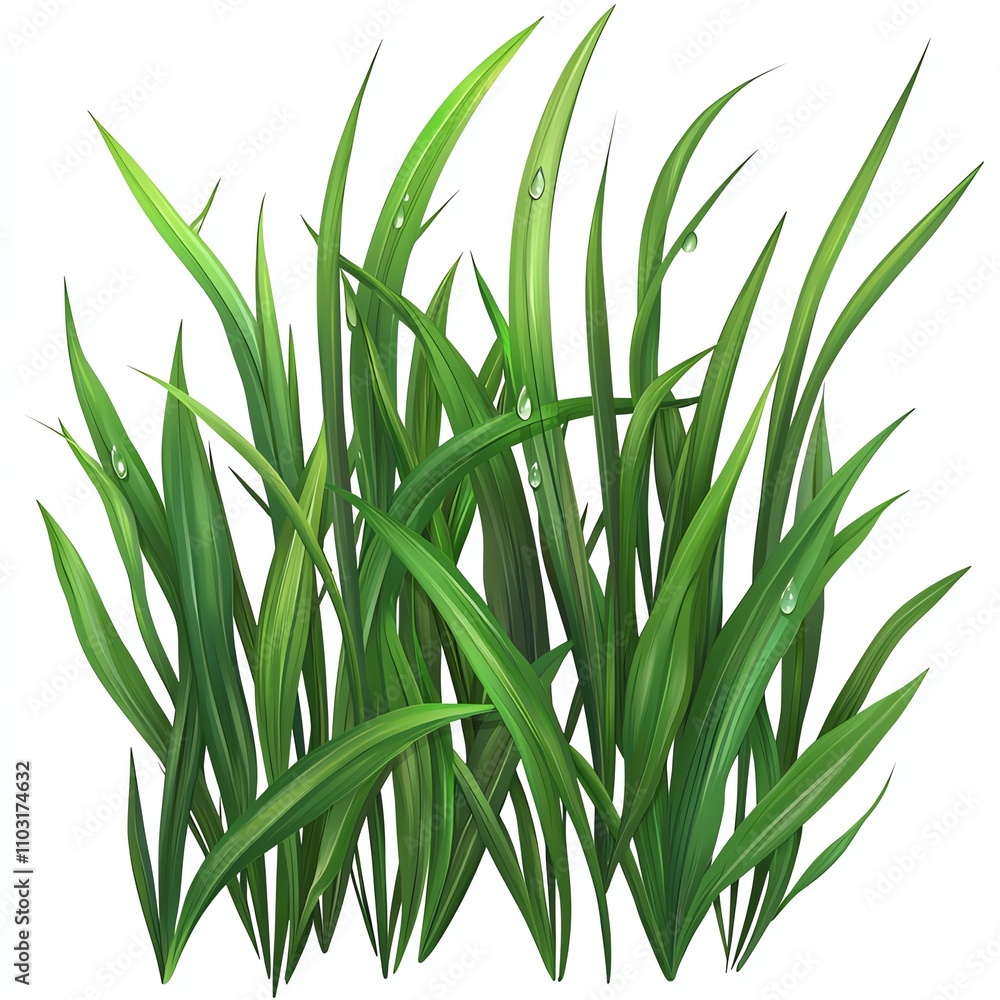 A vibrant cluster of green grass blades, showcasing lush foliage with a fresh and lively appearance. A vibrant cluster of green grass blades, showcasing lush foliage with a fresh and lively appearance.