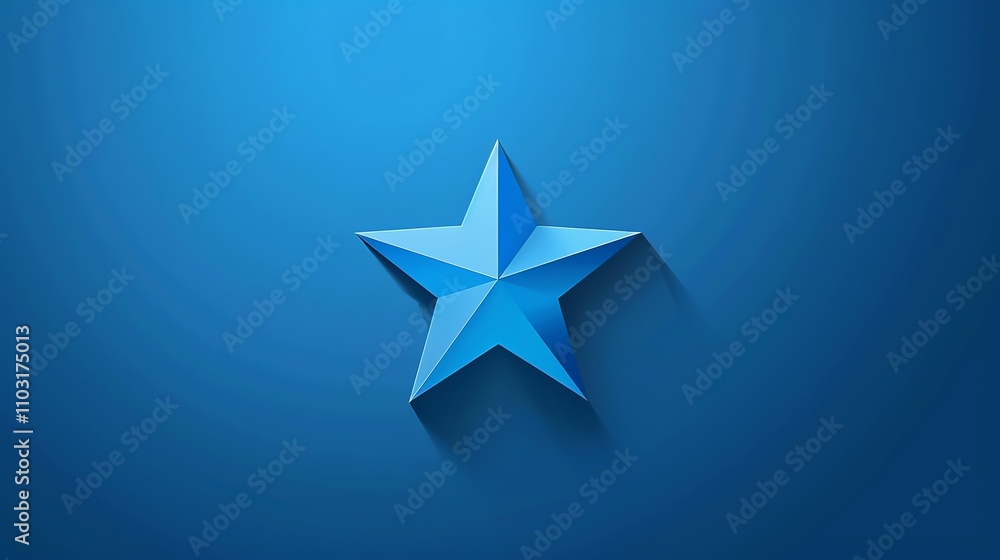 Obraz premium A single blue star on a blue background.