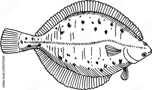 A fish is shown in black and white