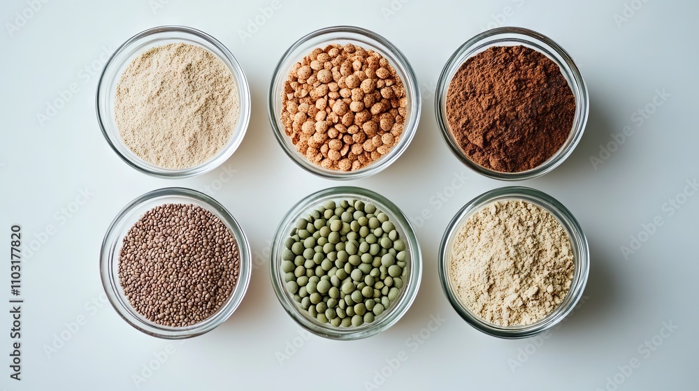 Culinary Still Life: A Collection of Spices and Ingredients in Glass Bowls Culinary Still Life: A Collection of Spices and Ingredients in Glass Bowls