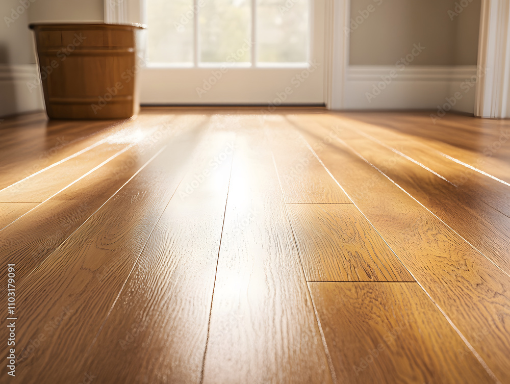 glossy hardwood floor with sparkling effects, illuminated by sunlight, creates warm and inviting atmosphere in cozy room glossy hardwood floor with sparkling effects, illuminated by sunlight, creates warm and inviting atmosphere in cozy room