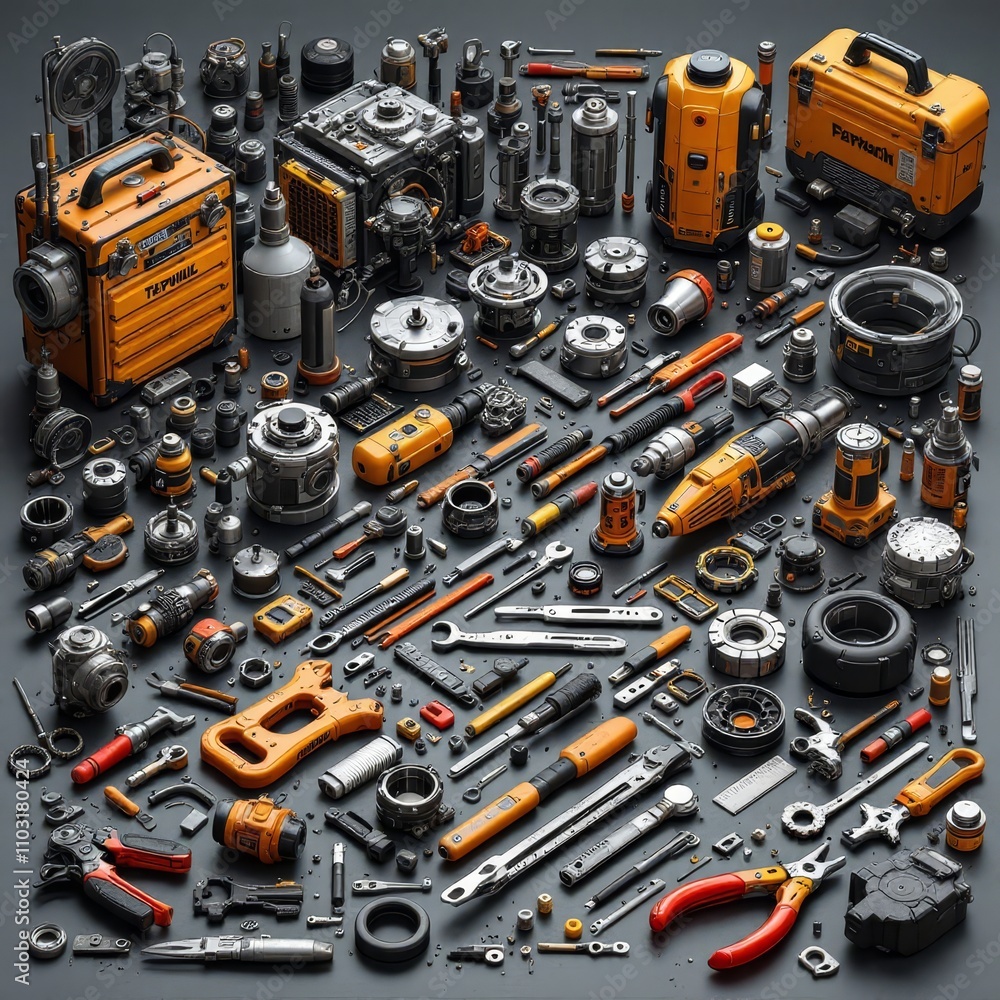Isometric technical tools for drafting.
