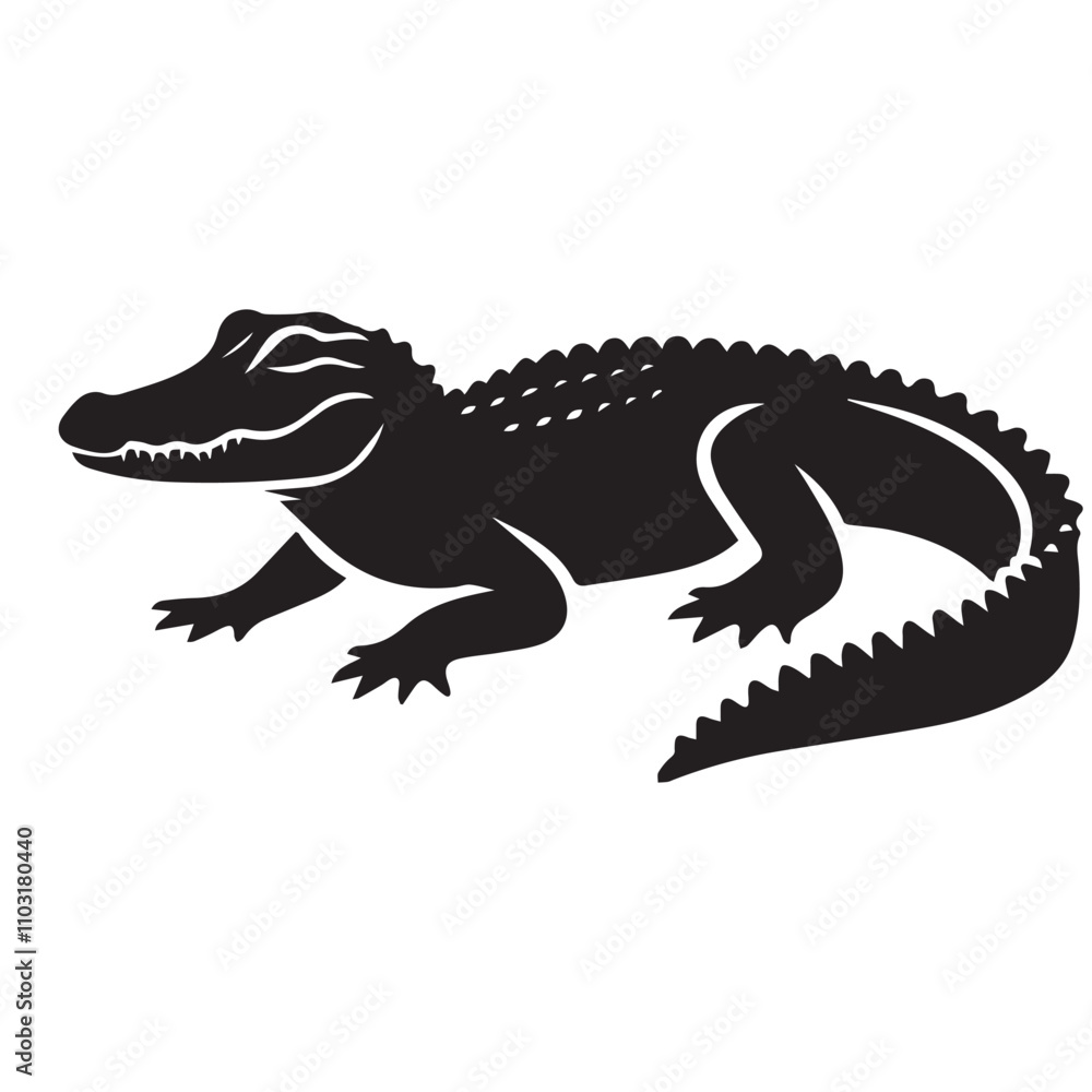 Fototapeta premium gritty gator silhouette- vector image of gritty gator - animal gritty gator 