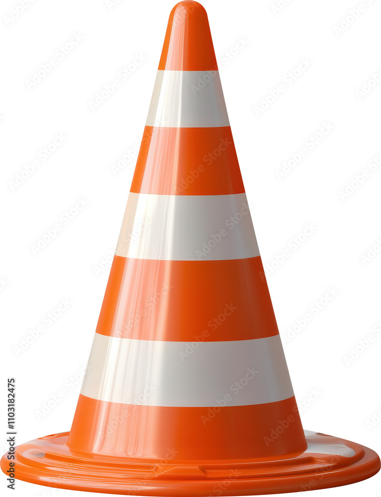 Orange traffic cone on a white background. Orange traffic cone on a white background.