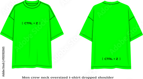 [ Ctrl  + Z ] Men crew neck oversized t-shirt dropped shoulder. 