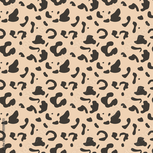 A seamless Jaguar fur pattern vector design. A seamless patterns of leopard on cream background. Wildlife seamless repeat