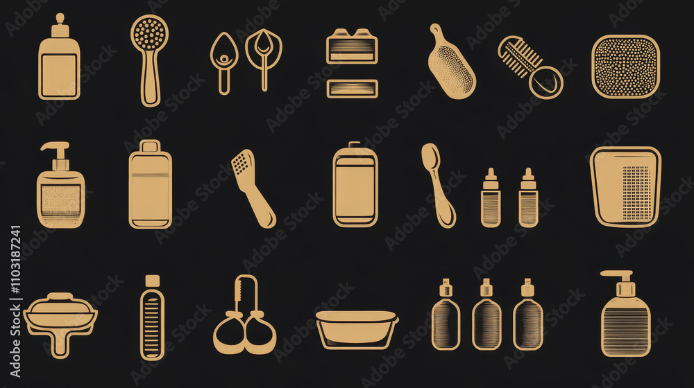 A hygiene icon set typically includes various symbols representing cleanliness and hygiene-related activities or products. A hygiene icon set typically includes various symbols representing cleanliness and hygiene-related activities or products.