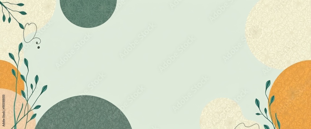 Obraz premium Creative warm-toned abstract layout with nature-inspired elements.
