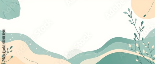  Playful botanical design with vibrant colors and dynamic flowing forms. 