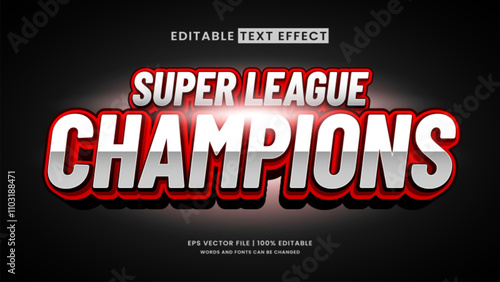 Champions super league 3d editable text effect