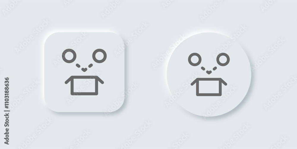 Item line icon in neomorphic design style. Package signs vector illustration. Item line icon in neomorphic design style. Package signs vector illustration.