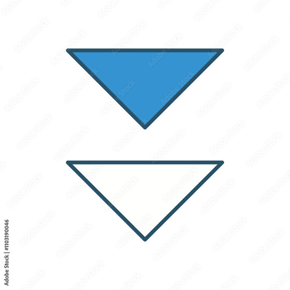 Down Ward vector icon stock illustration Down Ward vector icon stock illustration