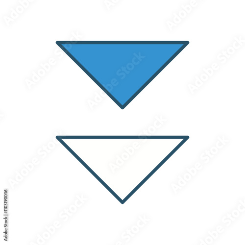 Down Ward vector icon stock illustration