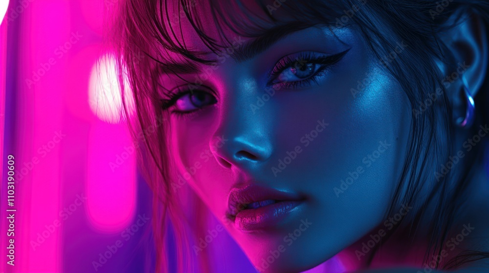 Neon Dreams: A Cyberpunk Portrait Neon Dreams: A Cyberpunk Portrait