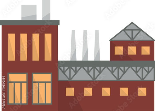 A large brick building with a lot of windows and a roof