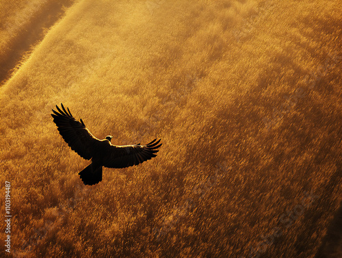 vast wheat field viewed from the sky with a lone 258 photo