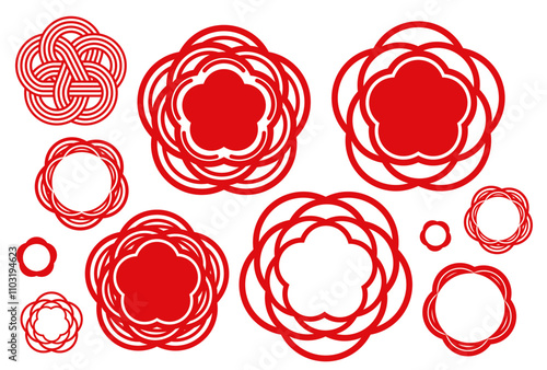 赤いお花のイラスト集