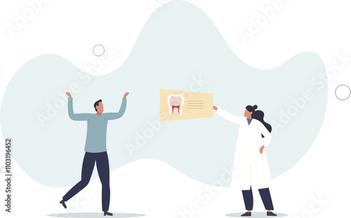 Dentists conference vector illustration. Doctor speaking before audience, students in classroom. flat characters.