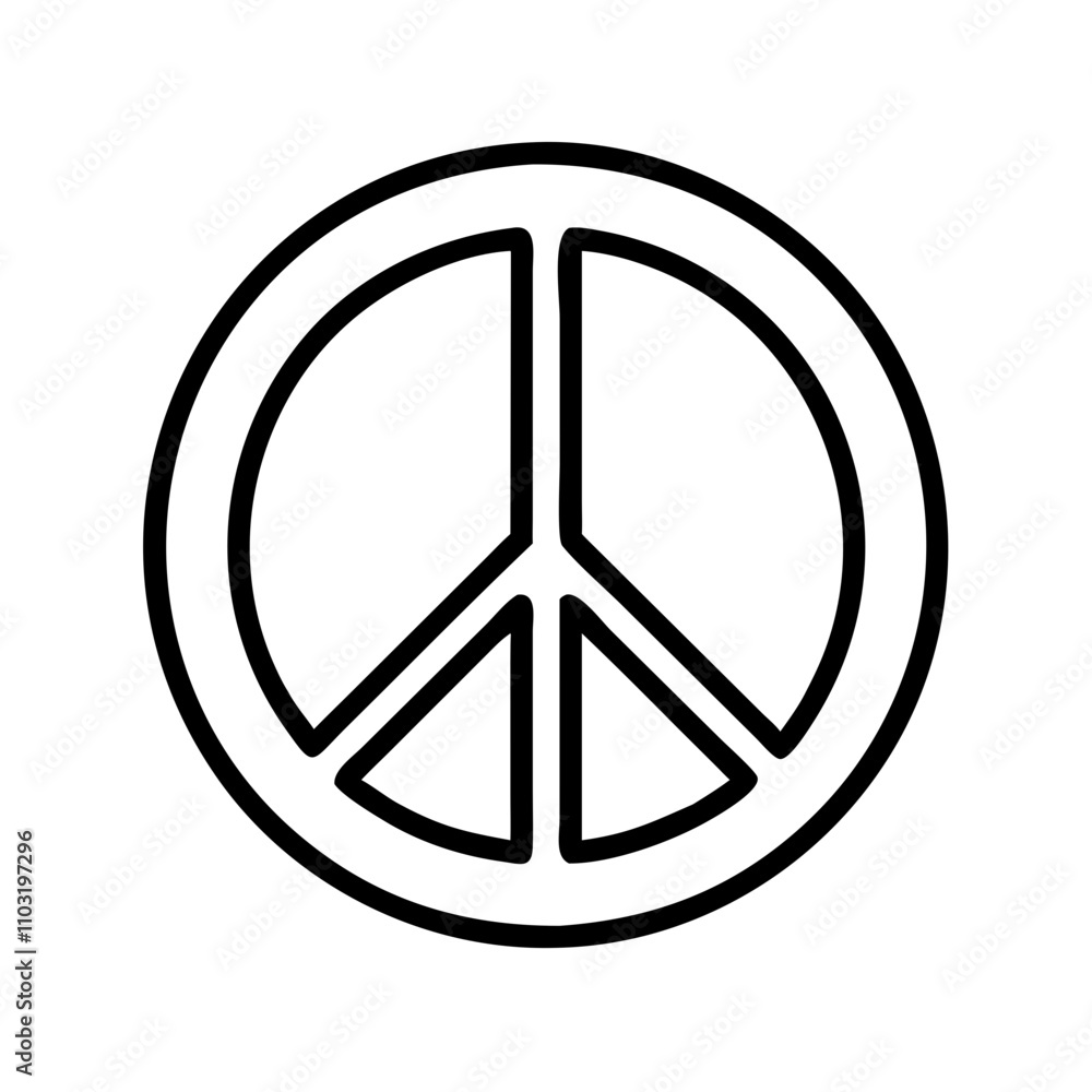Minimalist peace symbol vector icon Minimalist peace symbol vector icon