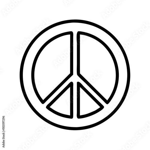 Minimalist peace symbol vector icon