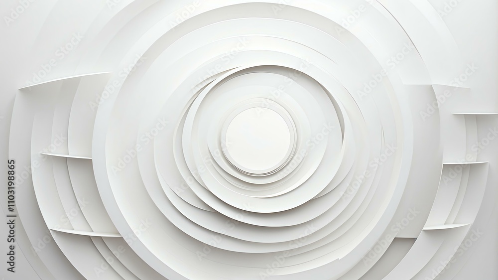 Fototapeta premium Abstract shade of white geometric circles background