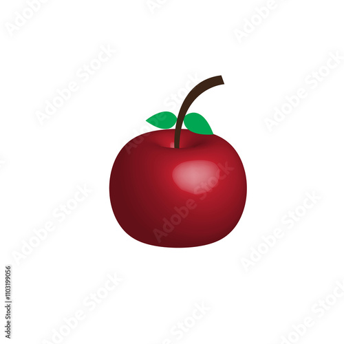 Apple 3d logo and Apple color icon with white bracground.