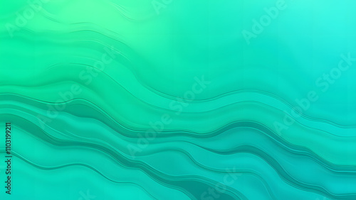 A nature-inspired background featuring abstract wavy textures resembling flowing water, with gradients transitioning from emerald green to teal and soft blue, evoking a fresh and organic atmosphere