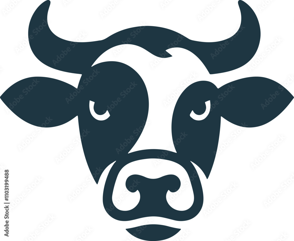 cow head silhouette logo in flat style cow head silhouette logo in flat style