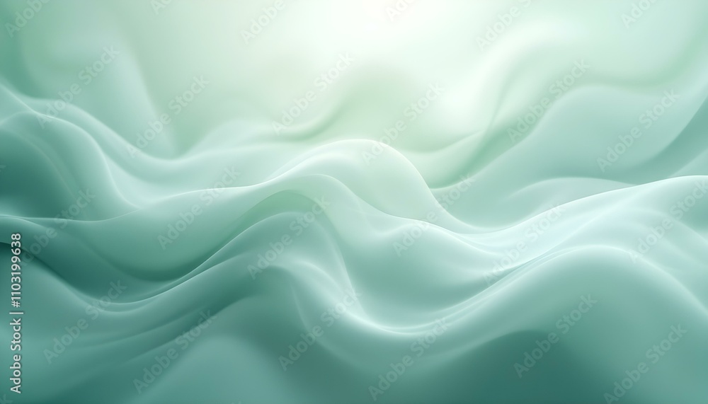 Fototapeta premium Soft waving smoke lined abstract background in white and green colors. abstract smoke wave background. Abstract soft waving smoke background in white and grey colors