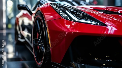 Front view of a generic red sport car photo