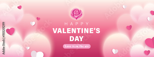 Happy Valentines Day typography with handwritten calligraphy text, isolated on pink background. Romantic Template design for celebrating valentine's Day on 14 February. Vector Illustration