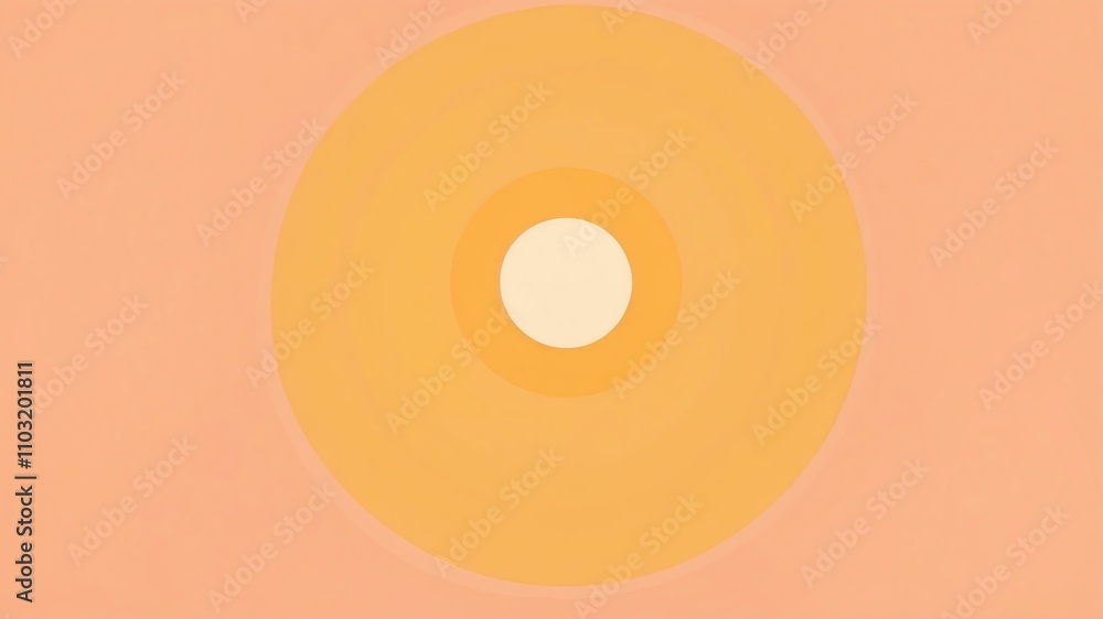 Abstract shade of yellow circles on pastel orange background Abstract shade of yellow circles on pastel orange background