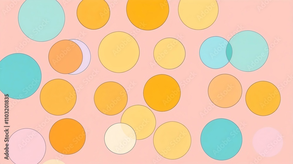 Abstract shade of yellow circles on color palette background Abstract shade of yellow circles on color palette background
