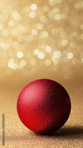 Wallpaper Mural Red Christmas ornament with golden bokeh background creates a festive atmosphere, AI Torontodigital.ca